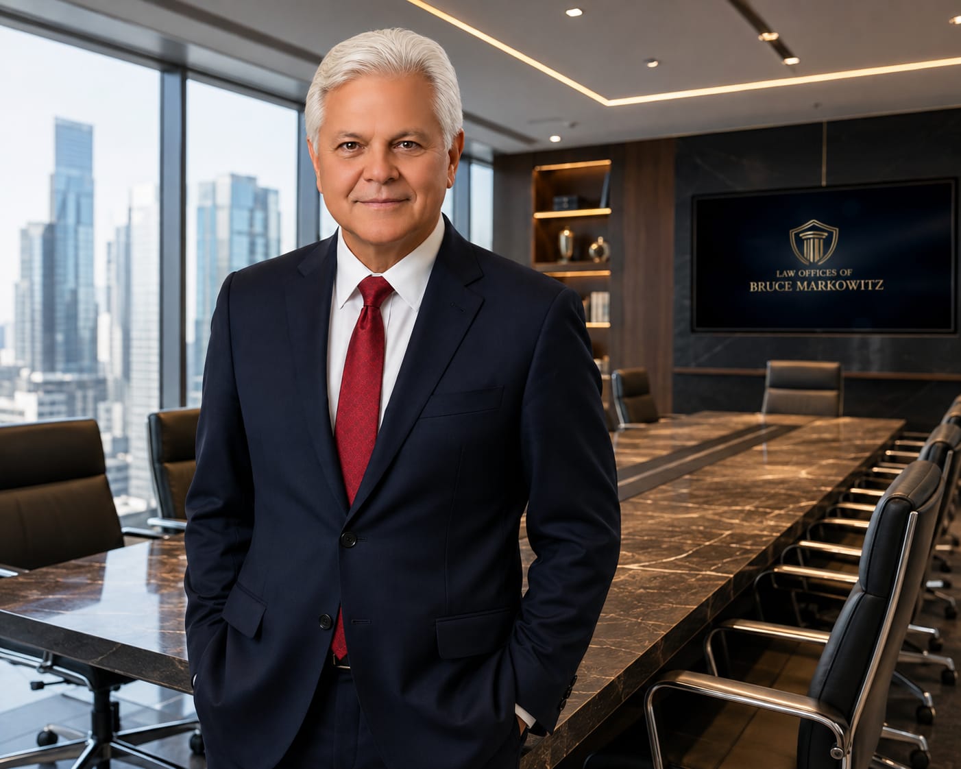 Bruce Markowitz meeting with clients in his office